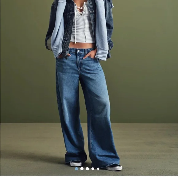 AE Strigid Low-Rise Ultra Wide-Leg Jean 2 Short NWOT - Picture 3 of 7